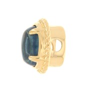 Perla ovale 6x4 mm con vetro colorato - Placcato oro 3 micron - Blu x1