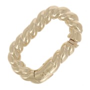 Chiusura a moschettone ovale 12x7 mm effetto ritorto - placcatura oro 3 micron x1