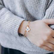 Pendente occhio 20x15 mm con resina - Acciaio inossidabile 316L oro x1