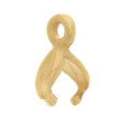 Gancio pendente - cauzione 8x3 mm - motivo a foglia - Placcato oro 3 micron x1