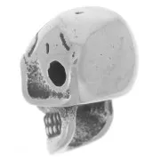 Perlina con teschio e ossa incrociate 13x9 mm - acciaio inox 304L x1