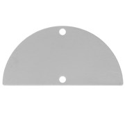 Accessorio di montaggio e tessitura 2 fori a mezzaluna 30x15 mm - Argento x1