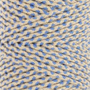 Cordoncino in cotone intrecciato da 2,5 mm - Made in France - Beige - Blu - Dorato x1m