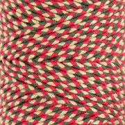 Cordoncino in cotone intrecciato da 2,5 mm - Made in France - Rosso - Verde - Dorato x1m