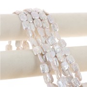 Perla d'acqua dolce rettangolare irregolare 20x15 mm - Grado AA Bianco iridescente x1