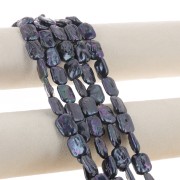 Perla d'acqua dolce rettangolo irregolare 18x14 mm colorata - Grado AA Nero perlato