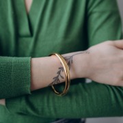 Bracciale a fascia liscia da 65 mm - acciaio inossidabile dorato 304L x1