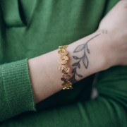 Bracciale con chiusura a farfalla - regolabile 12x160 mm - Acciaio inossidabile 304L Dorato x1