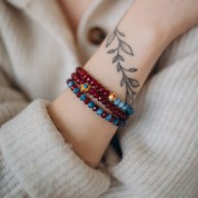 Perla tubolare lavorata 9x6 mm - Dorato con oro fino x1