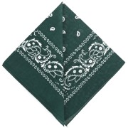 Bandana 100% cotone - Motivo cashmere - Verde abete x1
