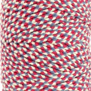 Bobina di corda di cotone intrecciata da 2,5 mm di fabbricazione francese - Tricolore x100 m