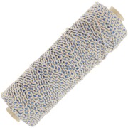 Bobina corda cotone intrecciato da 2,5 mm Made in France Beige Blu Dorato x100 m