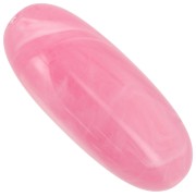 Perle - Perla di oliva in resina traslucida 34x14 mm - Rosa scuro marmorizzato x1 Perla di oliva in resina traslucida 34x14 mm - Rosa scuro marmorizzato x1