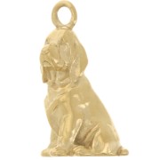 Ciondolo cane Cocker Spaniel 19x10 mm - Acciaio inossidabile 304L Dorato x1