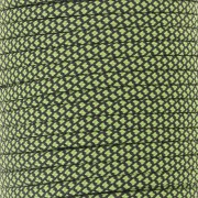 Cordone Paracord - Cordino piatto per paracadute da 4 mm - Verde - Nero x1m