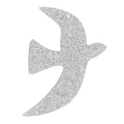 ciondolo - Pendente uccello in acrilico 35x25 mm escl. Perles&Co - Argento glitterato x1 Pendente uccello in acrilico 35x25 mm escl. Perles&Co - Argento glitterato x1