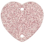 Rosa - Distanziatore a cuore in acrilico 15x16,5 mm - Glitter rosa antico x1 Distanziatore a cuore in acrilico 15x16,5 mm - Glitter rosa antico x1