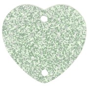 Verde - Distanziatore a cuore in acrilico 15x16,5 mm - Verde muschio glitterato x1 Distanziatore a cuore in acrilico 15x16,5 mm - Verde muschio glitterato x1