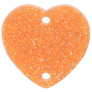 Arancione - Distanziatore a cuore in acrilico 15x16,5 mm - Arancione glitterato x1 Distanziatore a cuore in acrilico 15x16,5 mm - Arancione glitterato x1