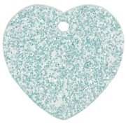 Zecchino a cuore in acrilico 15x16,5 mm - Glitter blu smerigliato x1