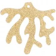 Pendenti - Abbellimenti - Pendente in acrilico corallo 36,5x39 mm - Dorato x1 Pendente in acrilico corallo 36,5x39 mm - Dorato x1