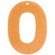 Ciondolo ovale incavato in acrilico 47x34 mm - Glitter arancione x1