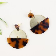 Accessorio per il montaggio e la tessitura 2 fori a mezzaluna 30x15 mm - Dorato x1