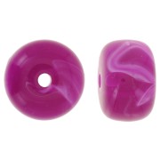 Perline acriliche a foro largo 14,5x9 mm - Magenta marmorizzato x20