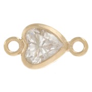 Distanziatore 8x4 mm Ossido di zirconio - Gold filled - Cristallo