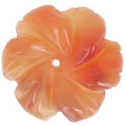 Pendente a forma di fiore in pietra semipreziosa da 20 mm - Agata rossa x1