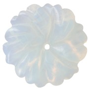 Pendente a forma di fiore in pietra semipreziosa da 20 mm - imitazione di gemma - Opalite x1
