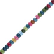 Perla pietra semipreziosa Heishi rondelles 8,5x5 mm Giada colorata Multicolore chiaro x38cm