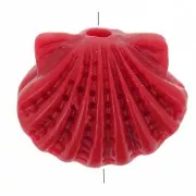 Rosso scuro - Perlina di plastica a conchiglia 9x11,5 mm - Rosso scuro x1 Perlina di plastica a conchiglia 9x11,5 mm - Rosso scuro x1