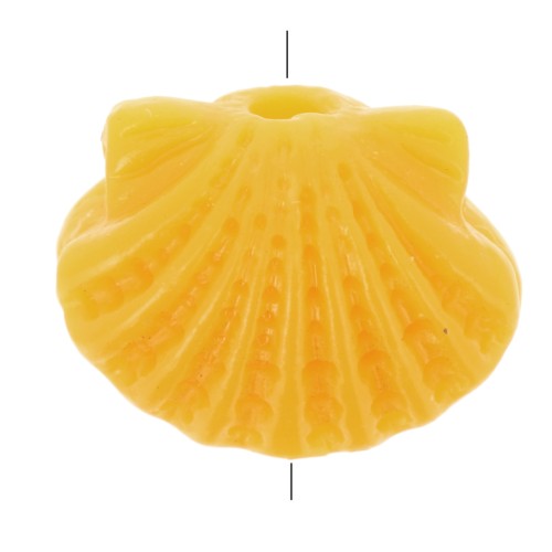 Perla di plastica conchiglia 9x11,5 mm - Senape x1