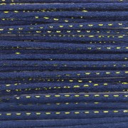 Cordoncino in nylon da 1,8 mm con filo metallico - Blu scuro - Dorato x3m