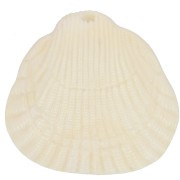 ciondolo - Pendente in resina a forma di conchiglia 34x36 mm - Crema marmorizzata x1 Pendente in resina a forma di conchiglia 34x36 mm - Crema marmorizzata x1