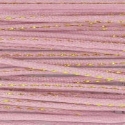 Cordoncino in nylon 1,8 mm con filo metallico - Rosa - Dorato x3m