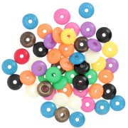 Assortimento di perle tonde heishi 9,5x3 mm in osso colorato - Multicolore x24g