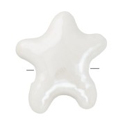Perline stella marina in ceramica 12x11 mm - Bianco iridescente x5