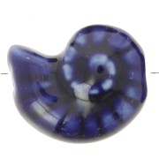 Perla conchiglia in ceramica 20x16 mm - Blu scuro x1