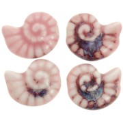 Perla conchiglia in ceramica 20x16 mm - Rosa chiaro - Viola marmorizzato x1