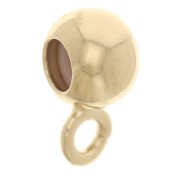 Ciondolo a forma di perlina 5 mm con foro di 2 mm - Placcato oro 3 micron x1