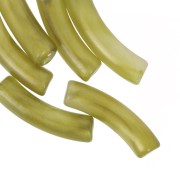 Oliva - Perline tubolari curve 32x8 mm in acrilico traslucido - Perla oliva marmorizzata x6 Perline tubolari curve 32x8 mm in acrilico traslucido - Perla oliva marmorizzata x6