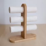 Portagioielli - Espositore per bracciali 32x24cm in bambù - Camoscio beige