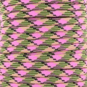Paracord - Corda paracadute piatta da 4 mm - Rosa - Giallo - Verde x1m