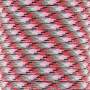 Paracord - Corda paracadute piatta da 4 mm - Rosa - Rosso - Grigio x1m