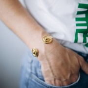 Bracciale a conchiglia regolabile 20x160 mm - Acciaio inossidabile Dorato 304L x1