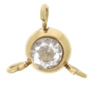 Distanziatore a 3 anelli 6 mm ossido di zirconio 304L acciaio inossidabile Dorato Crystal x1