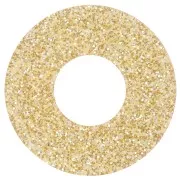 Pendenti - Abbellimenti - Pendente donuts da 20 mm in acrilico- Brillantini oro x1 Pendente donuts da 20 mm in acrilico- Brillantini oro x1