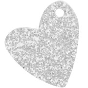 Zecchini - Zecchino a cuore in acrilico da 12 mm - Argento Brillantini x1 Zecchino a cuore in acrilico da 12 mm - Argento Brillantini x1